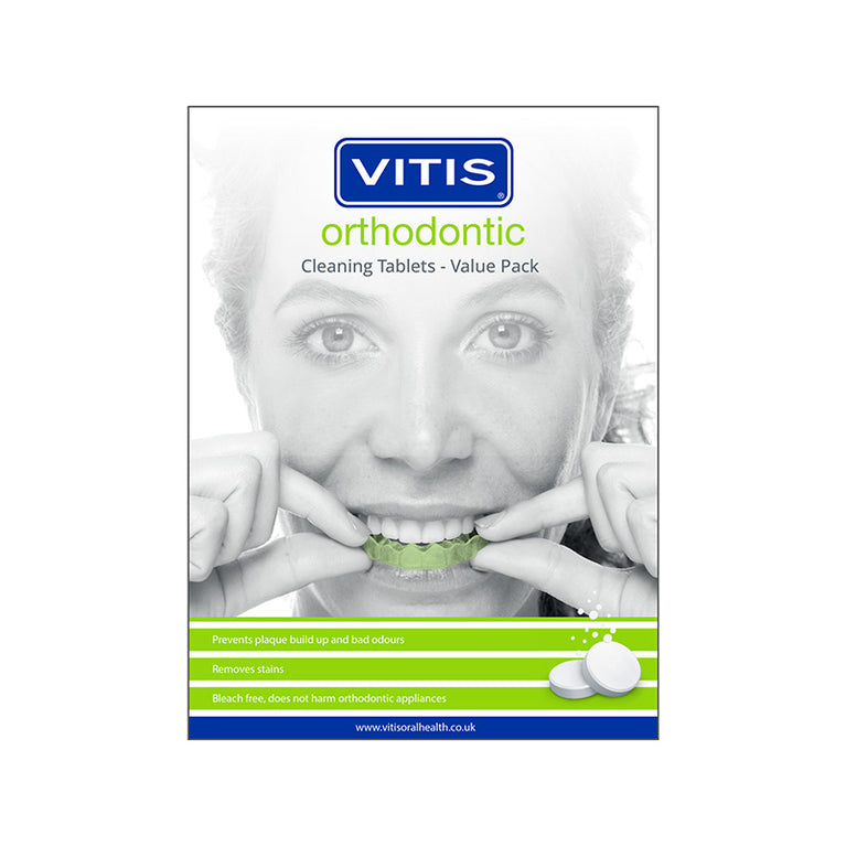 VITIS Orthodontic Cleaning Tablets 96 Pack | Economy | Removable ...